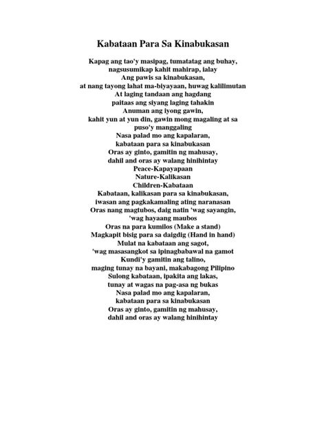 Edukasyon: Lyrics ng Kanta na Magpapalakas ng Iyong Puso!.